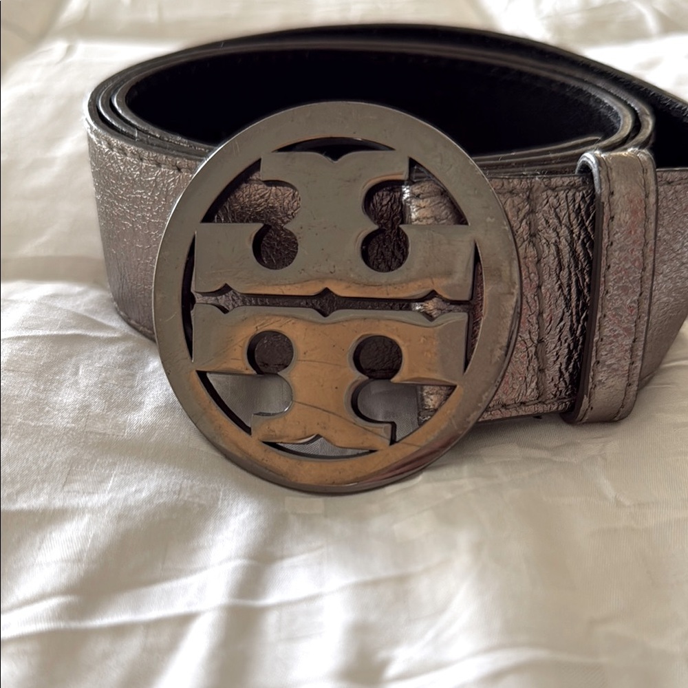Tory Burch Metallic Belt - L 100% Genuine Leather- authentic